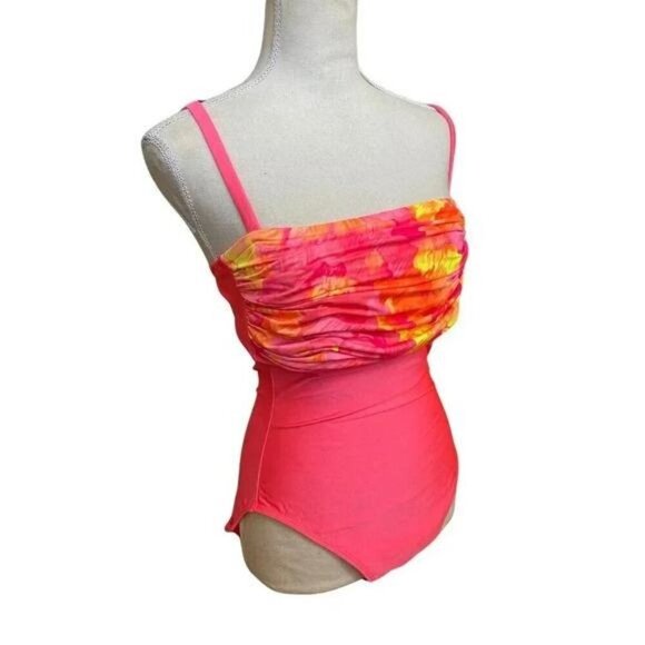 Vintage La Blanca Bright Pink One-Piece Swimsuit – 1980s–90s Y2K Swimwear - Picture 3 of 9